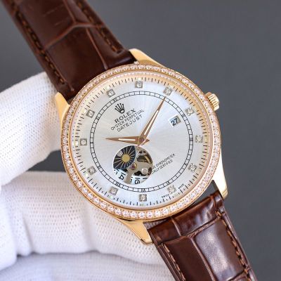 Rolex Datejust Men 40mm Mechanical Movement Mineral Crystal Glass Diamond Bezel Watch